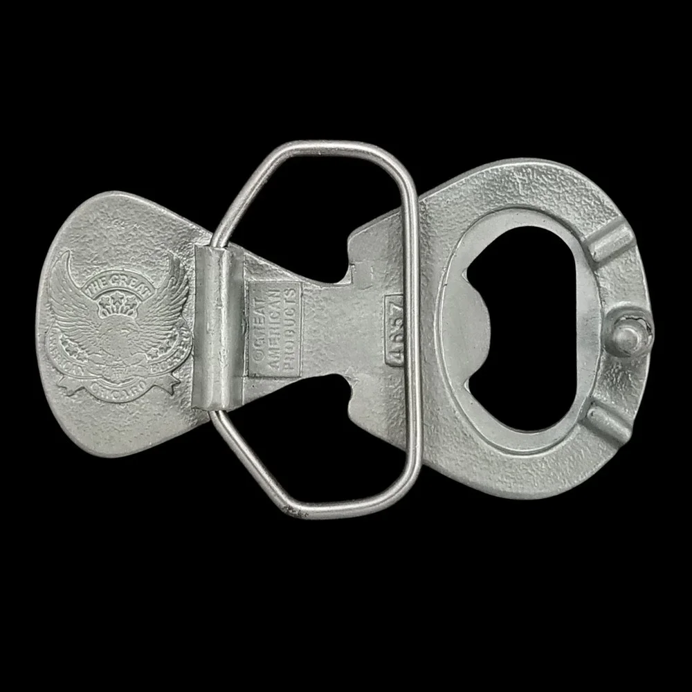 Great‎ American Products Bottle Opener Belt Buckle Fine Pewter Gray Tone